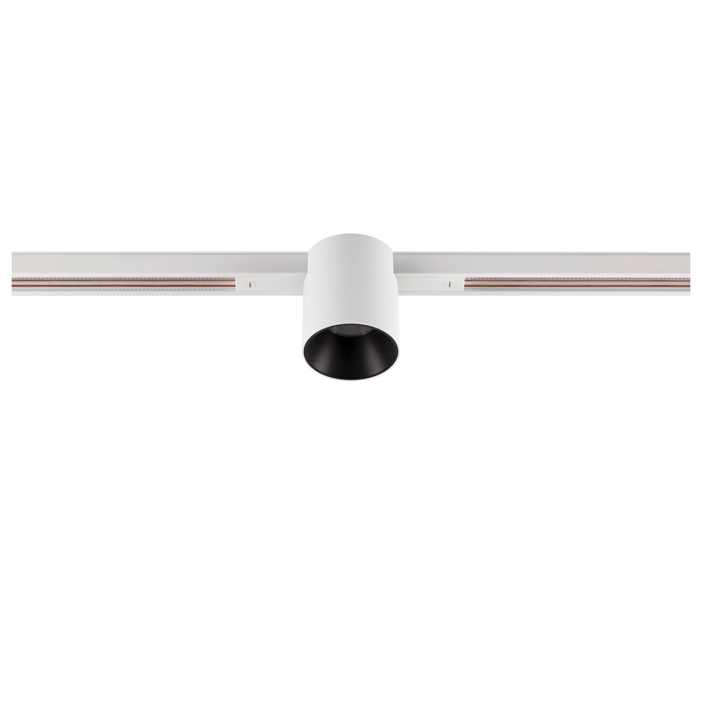 FIX-IT!, 48V, DALI, redondo, calha padrão, spot, 2700K, 6,6 W, 36°, branco / preto