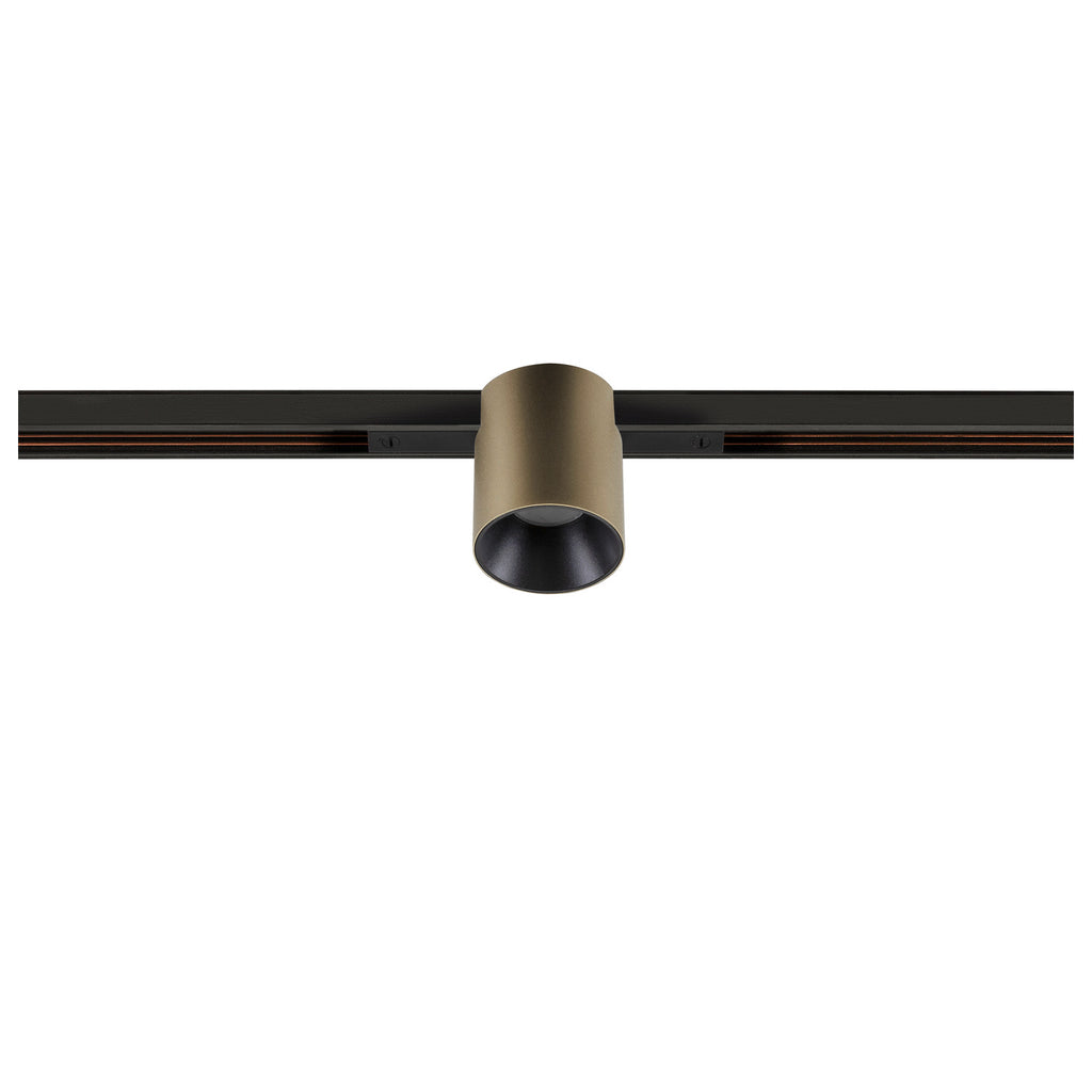 FIX-IT!, 48V, DALI, redondo, calha padrão, spot, 2700K, 6,6 W, 36°, bronze / preto