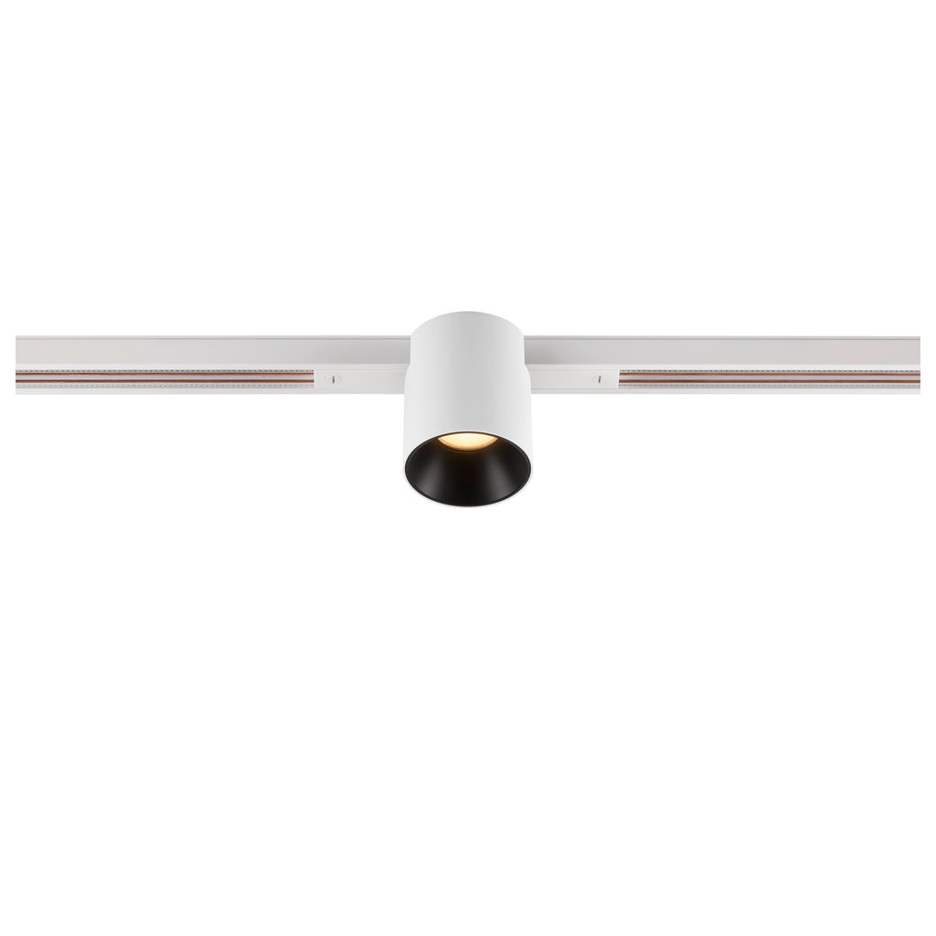 FIX-IT!, 48V, DALI, redondo, calha padrão, spot, 3000K, 6,6 W, 36°, branco / preto