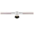 FIX-IT!, 48V, DALI, redondo, calha padrão, spot, 3000K, 6,6 W, 36°, branco / preto