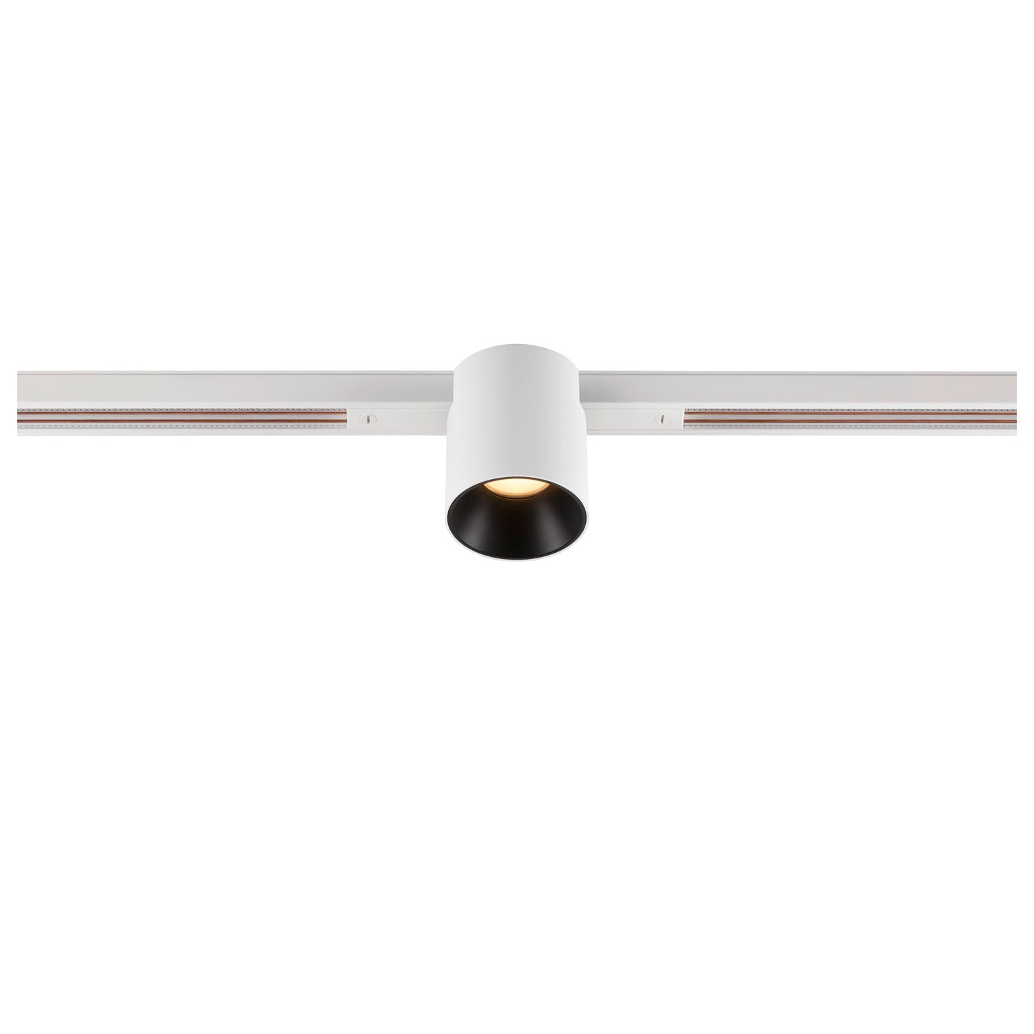 FIX-IT!, 48V, DALI, redondo, calha padrão, spot, 3000K, 6,6 W, 36°, branco / preto
