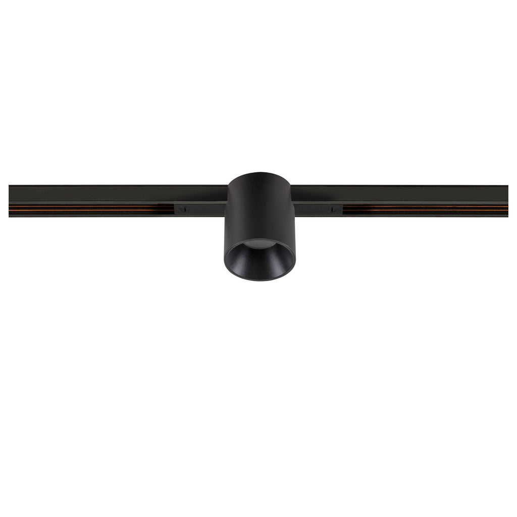 FIX-IT!, 48V, DALI, redondo, calha padrão, spot, 3000K, 6,6 W, 36°, preto / preto