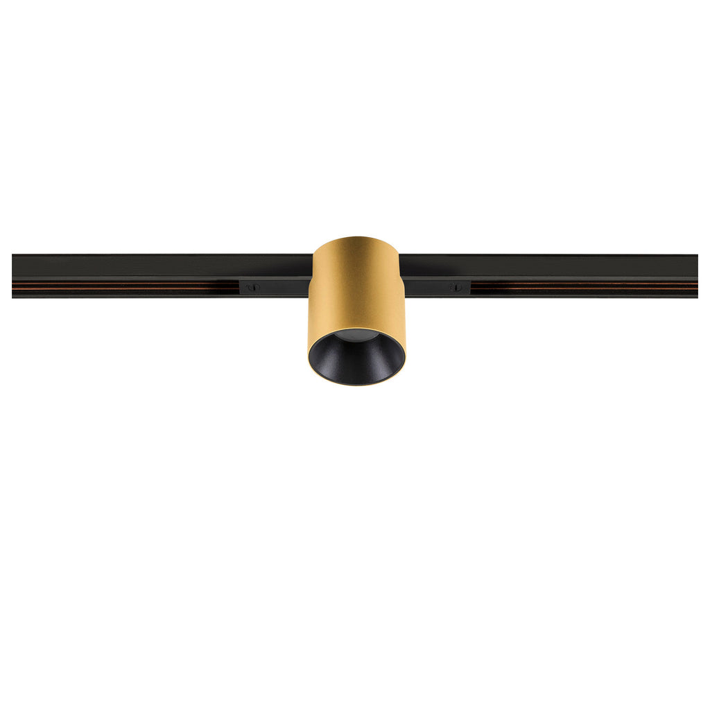 FIX-IT!, 48V, DALI, redondo, calha padrão, spot, 3000K, 6,6 W, 36°, dourado / preto
