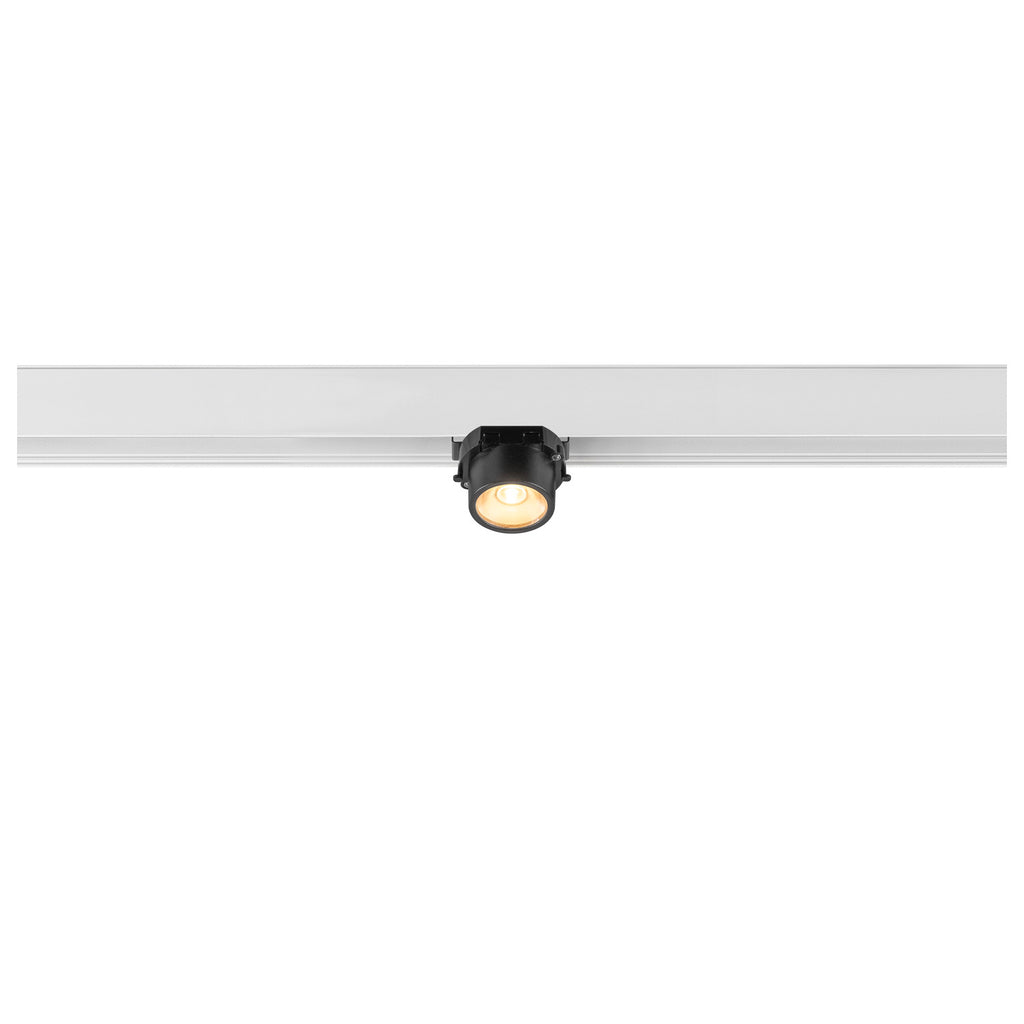 FIX-IT!, 48V, DALI, redondo, calha de montagem na superfície, spot, 3000K, 6,6 W, 36°, branco / preto