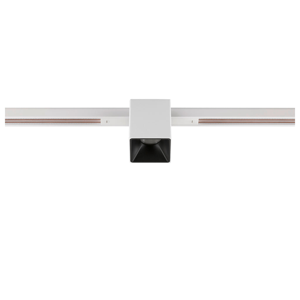 FIX-IT!, 48V, DALI, angular, calha padrão, spot, 2700K, 6,6 W, 36°, branco / preto