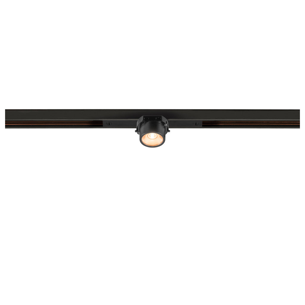 FIX-IT!, 48V, DALI, angular, calha padrão, spot, 2700K, 6,6 W, 36°, preto / preto