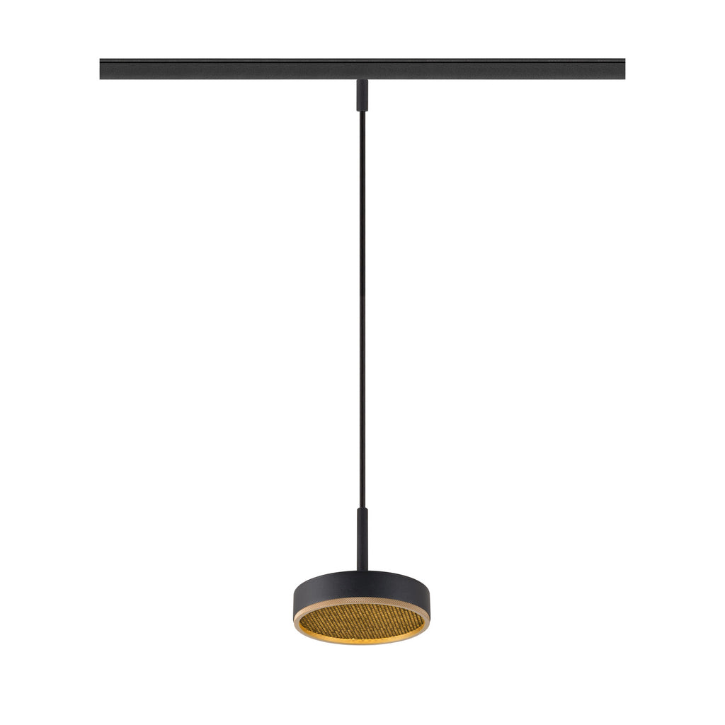 GRIP! FLAT, Candeeiro suspenso 48V, DALI, Comprimento suspenso 200 cm, 2700/3000 K, preto / dourado