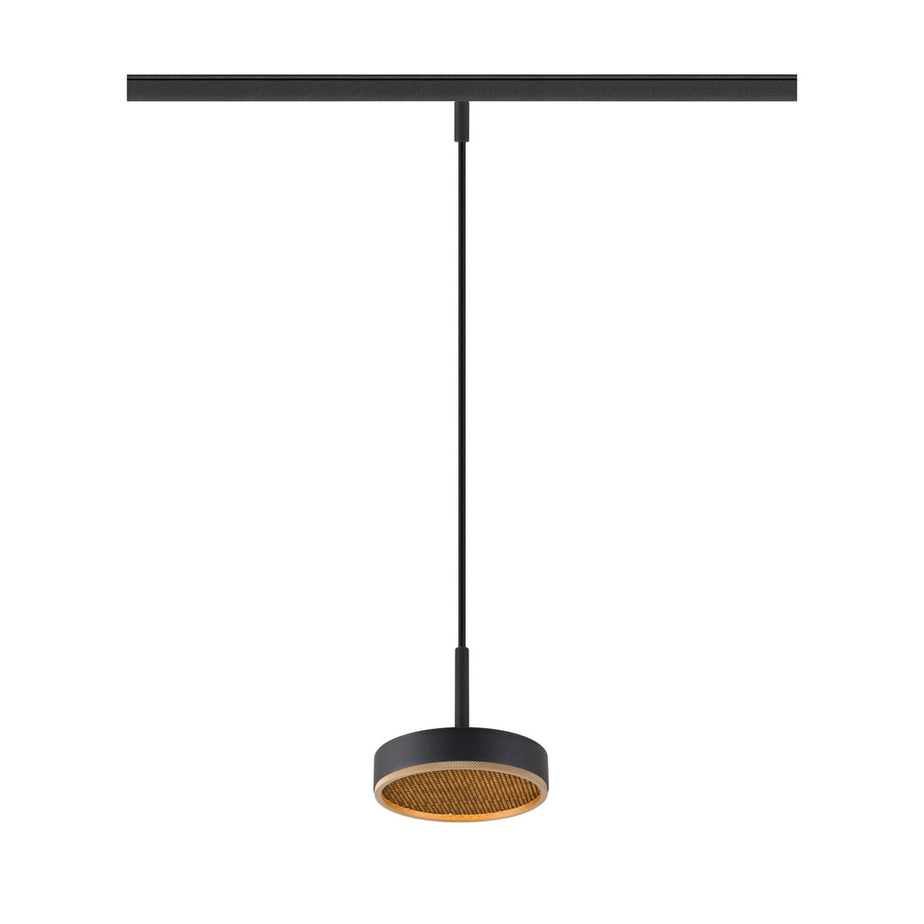 GRIP! FLAT, Candeeiro suspenso 48V, DALI, Comprimento suspenso 200 cm, 2700/3000 K, preto / dourado