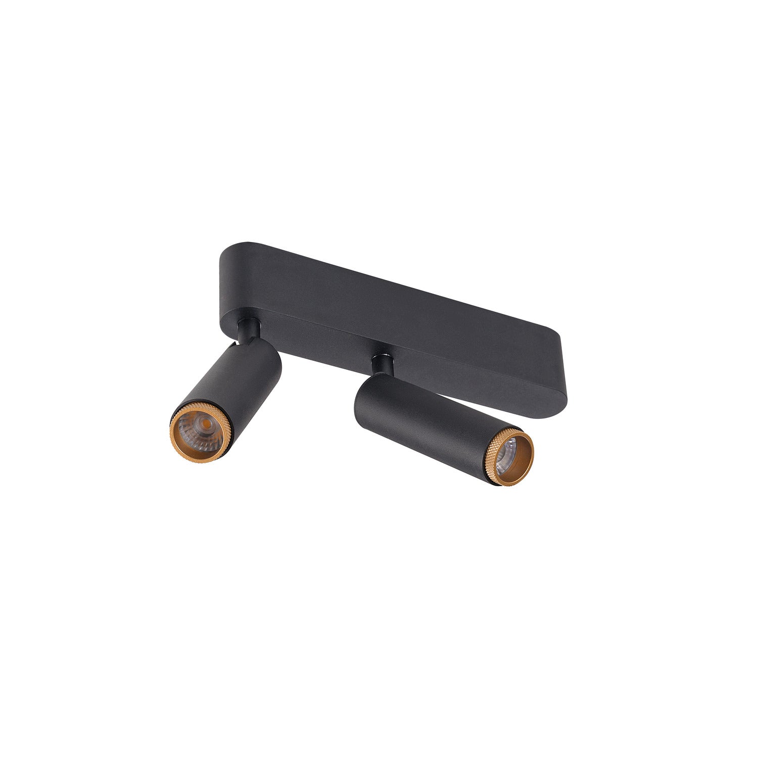 GRIP! S, luminária de parede, dupla, PHASE, 2700 K, 21 W, 29°, preto / dourado