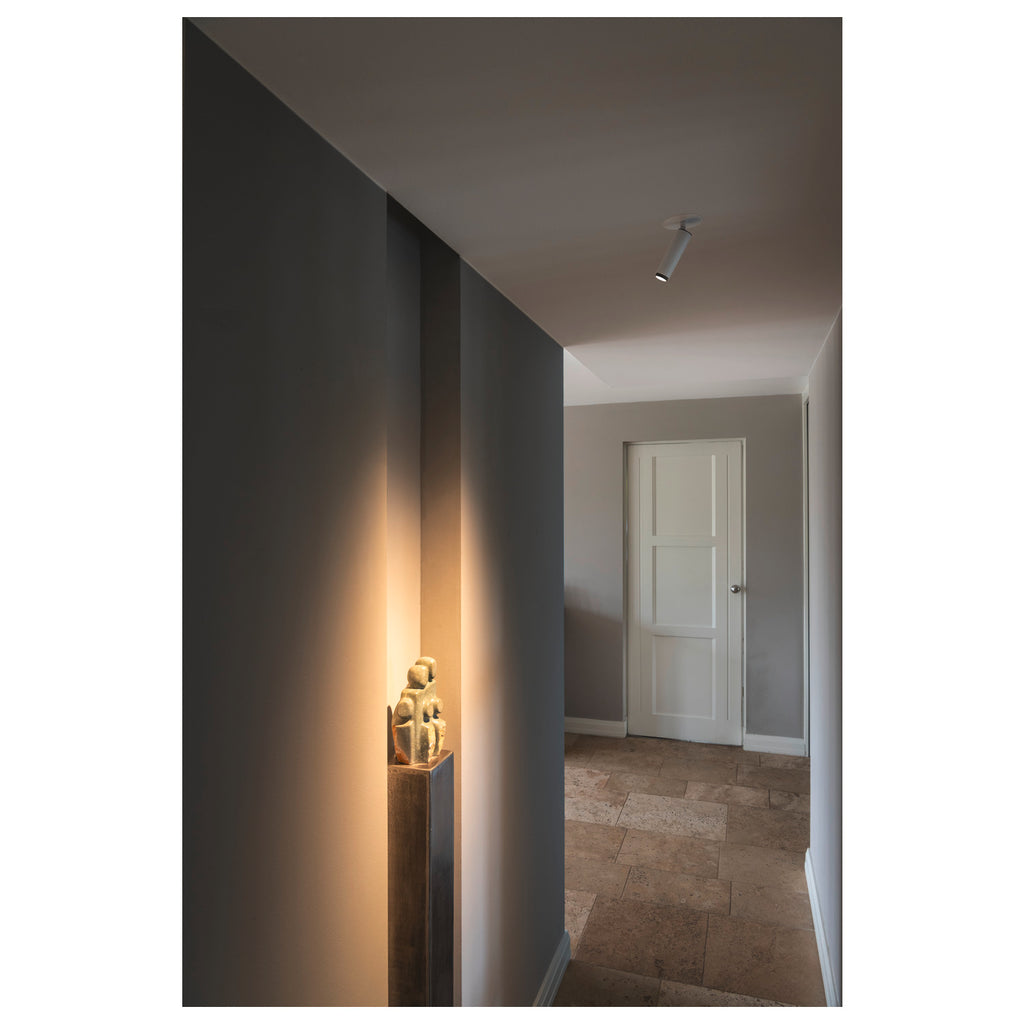 GRIP! S, luminária de teto embutida, PHASE, 3000 K, 29°, IP20, cilíndrica, branco / preto