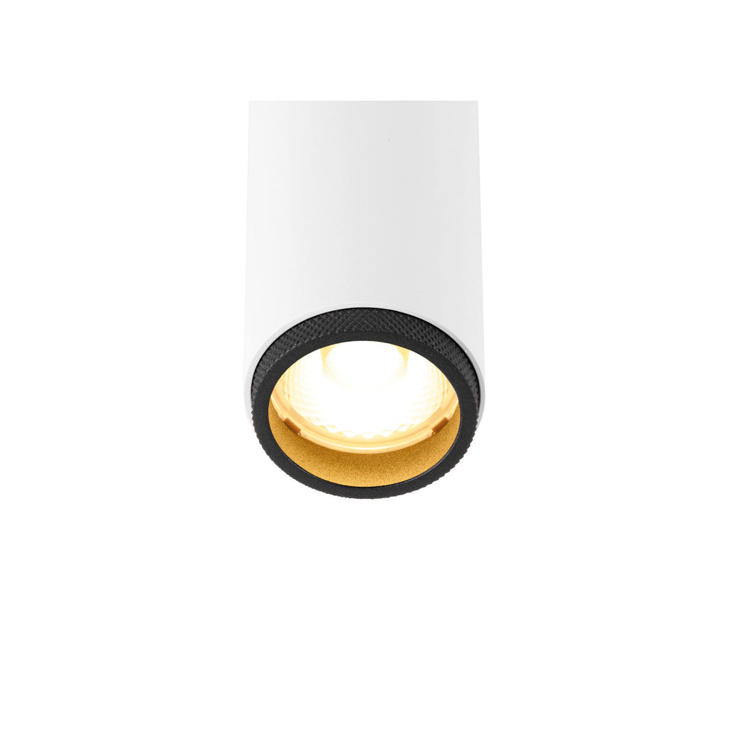 GRIP! S, luminária de teto embutida, PHASE, 3000 K, 29°, IP20, cilíndrica, branco / preto
