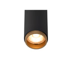 GRIP! S, luminária de teto embutida, PHASE, 2700 K, 29°, IP20, cilíndrica, preto / dourado