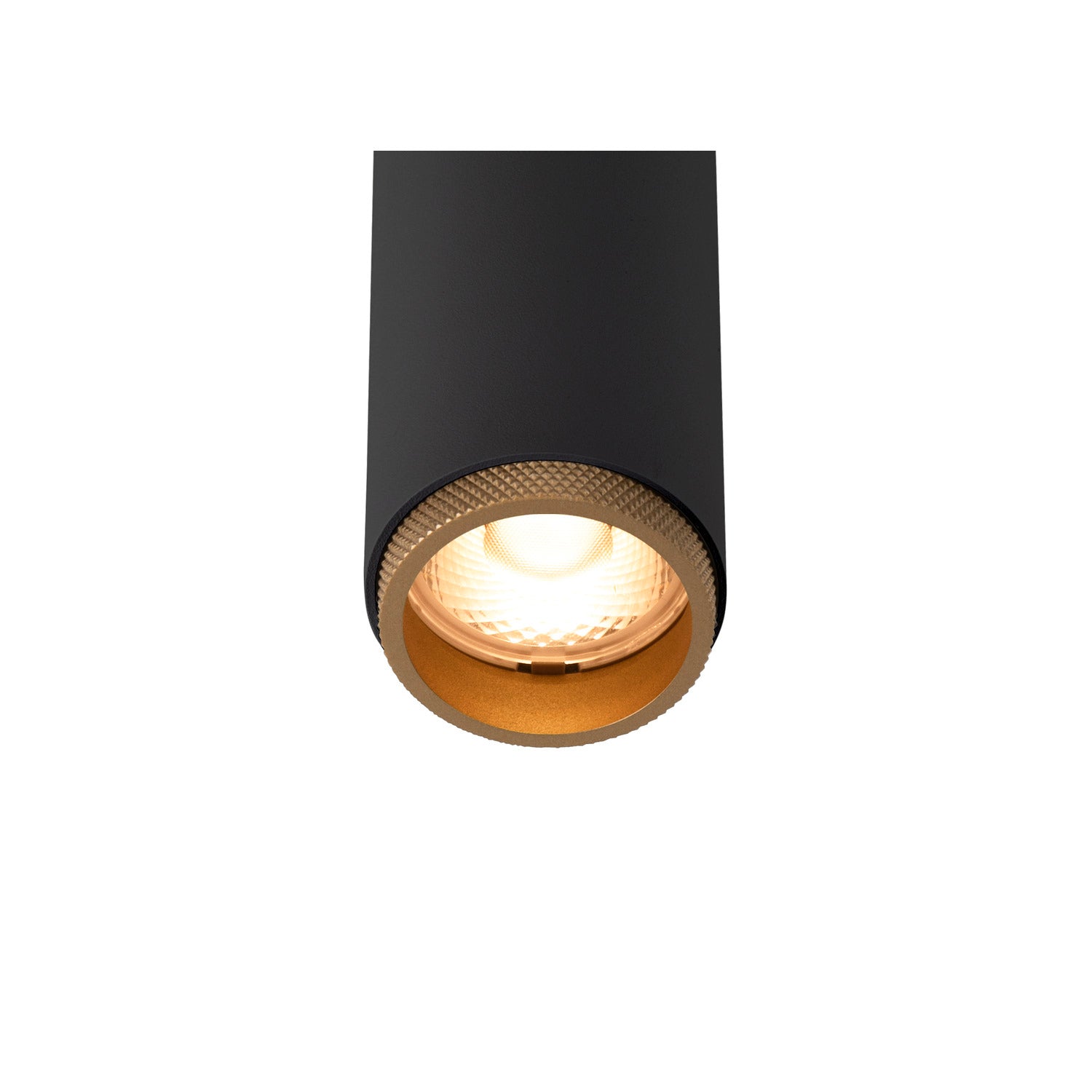 GRIP! S, luminária de teto embutida, PHASE, 2700 K, 29°, IP20, cilíndrica, preto / dourado