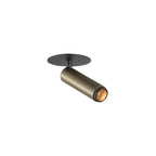 GRIP! S, luminária de teto embutida, PHASE, 2700 K, 29°, IP20, cilíndrica, bronze / preto
