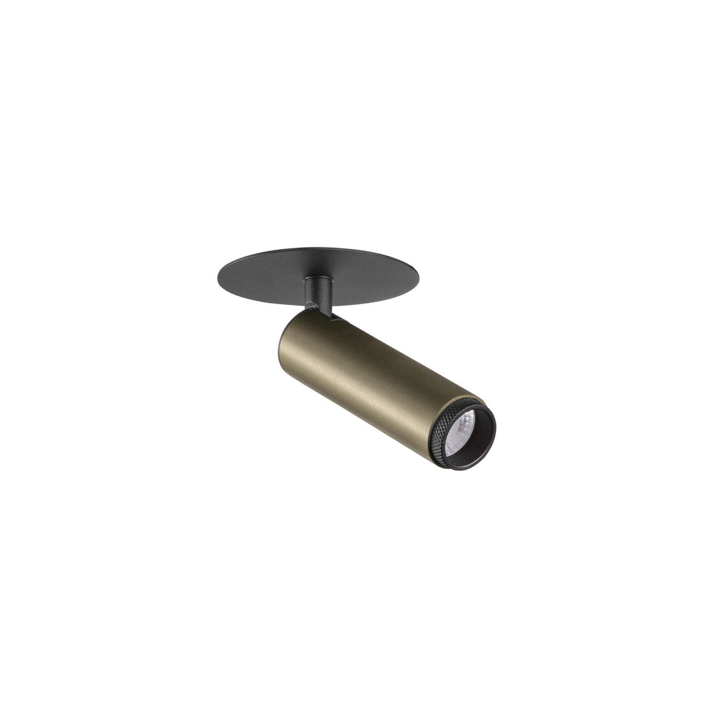 GRIP! S, luminária de teto embutida, PHASE, 2700 K, 29°, IP20, cilíndrica, bronze / preto