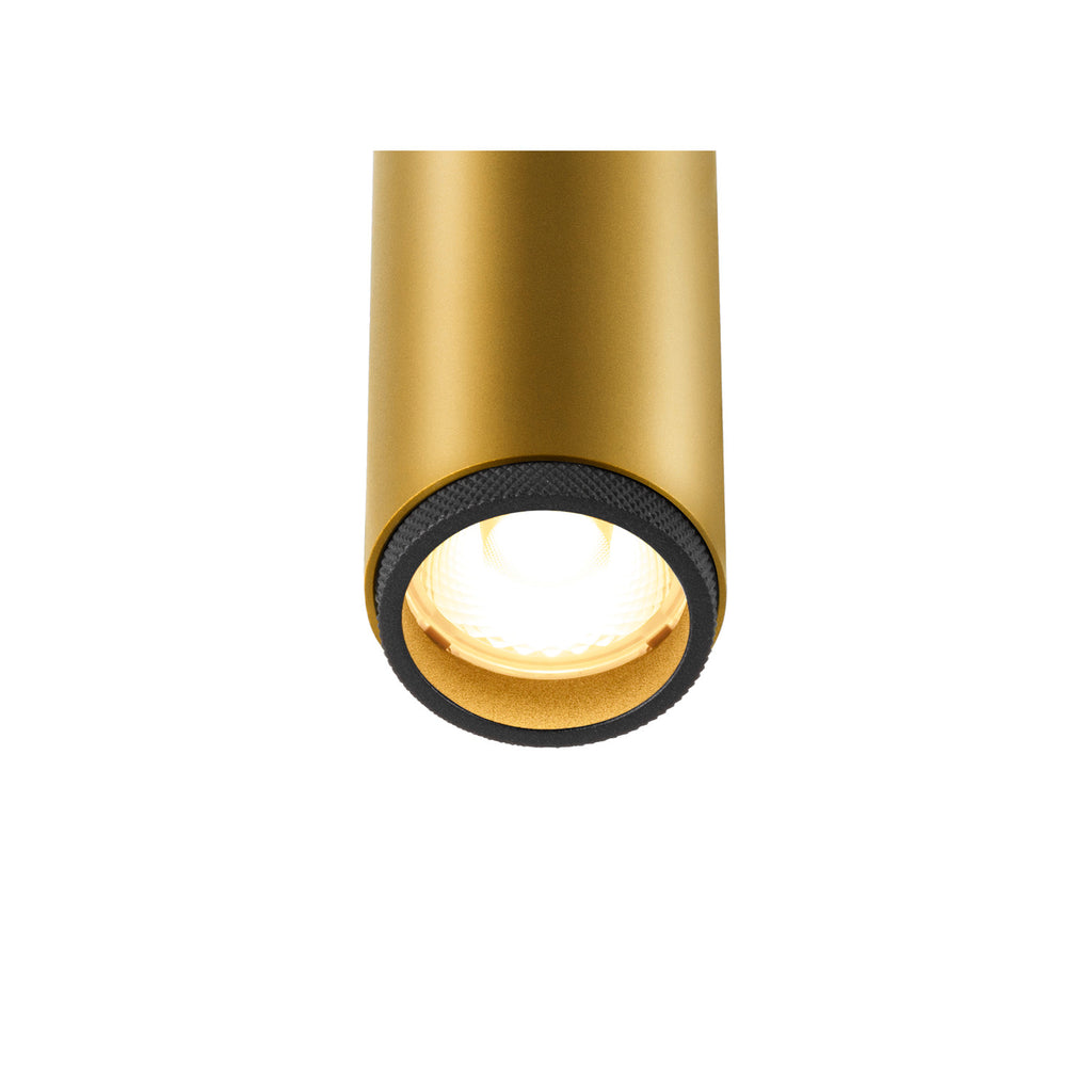 GRIP! S, luminária de teto embutida, PHASE, 3000 K, 29°, IP20, cilíndrica, ouro / preto