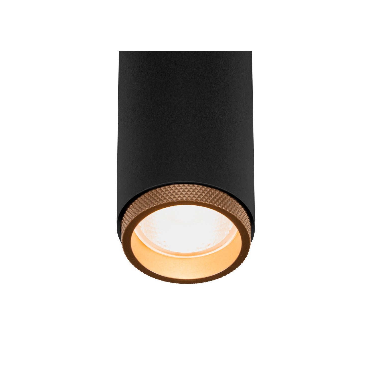 GRIP! M, luminária de teto embutida, PHASE, 2700 K, 42°, IP20, cilíndrica, preto / dourado