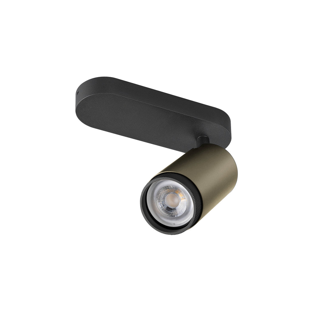 GRIP! L, SPOT CL, single, QPAR51, candeeiro de teto de superfície, cilíndrico, 1 x máx. 6 watts, bronze / preto