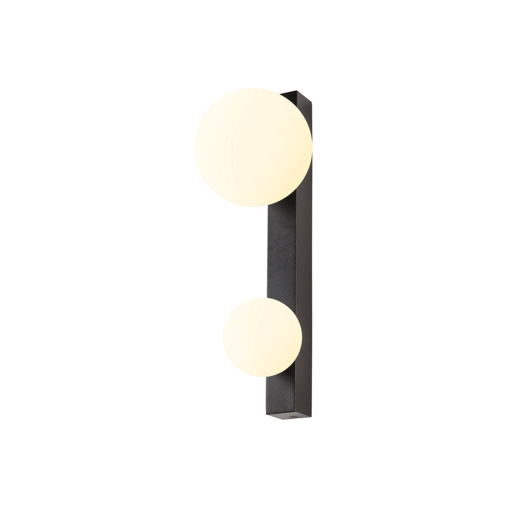 SUN WL, duplo, G9, luminária de parede, redonda, 2 x máx. 5 W, IP20, preto