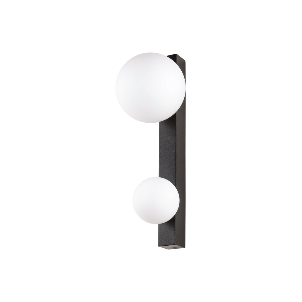SUN WL, duplo, G9, luminária de parede, redonda, 2 x máx. 5 W, IP20, preto