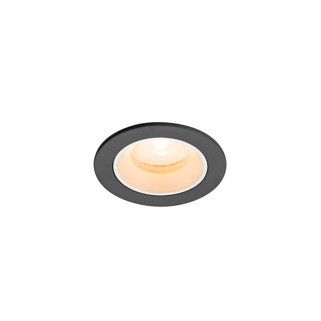 NUMINOS® XS, luminária de teto embutida, 2700 K, 20°, IP20, redonda, preto / branco