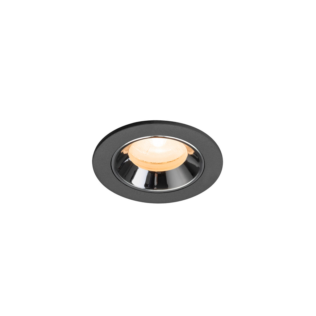 NUMINOS® XS, luminária para encastrar no teto, preta/cromada 2700 K 20°