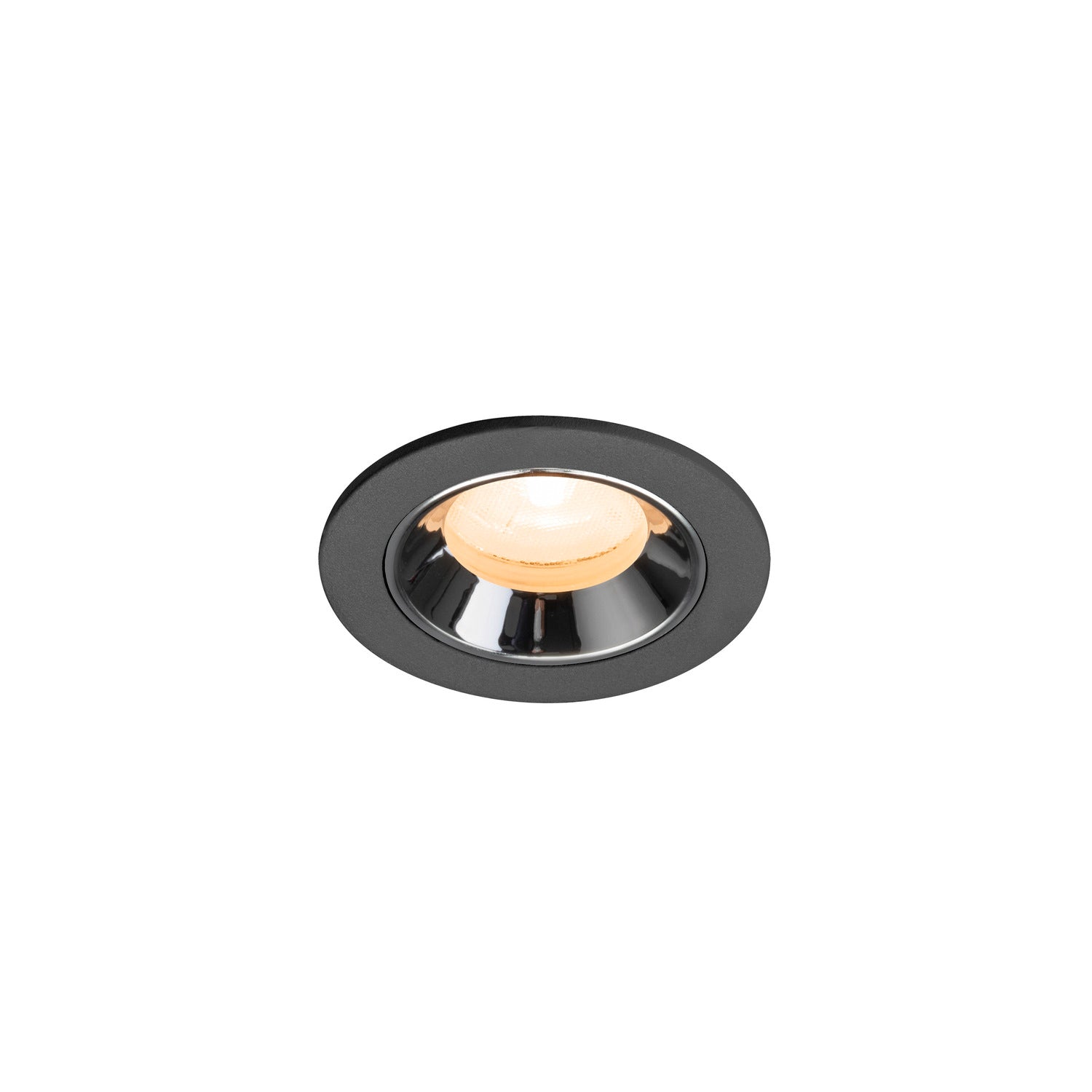 NUMINOS® XS, luminária para encastrar no teto, preta/cromada 2700 K 20°