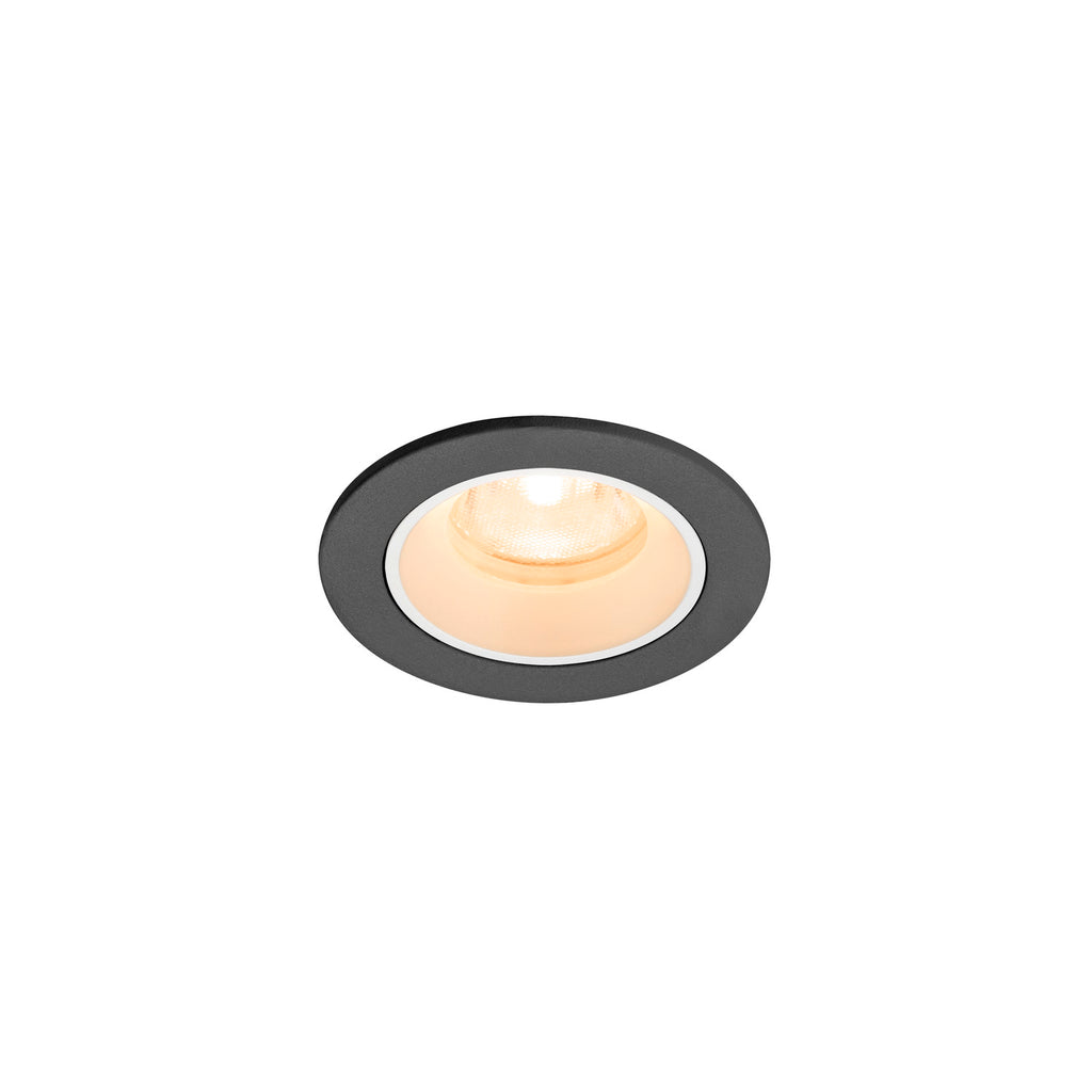 NUMINOS® XS, luminária de teto embutida, 2700 K, 40°, IP20, redonda, preto / branco