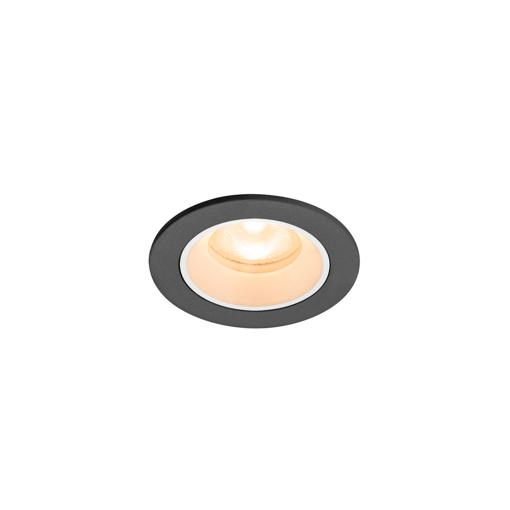NUMINOS® XS, luminária de teto embutida, 2700 K, 55°, IP20, redonda, preto / branco