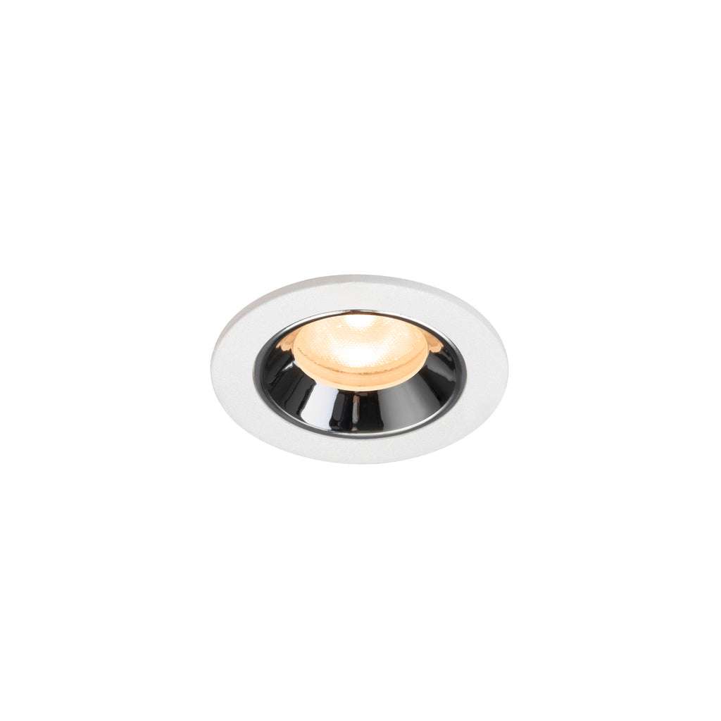 NUMINOS® XS, luminária para encastrar no teto, brance/cromada 2700 K 55°