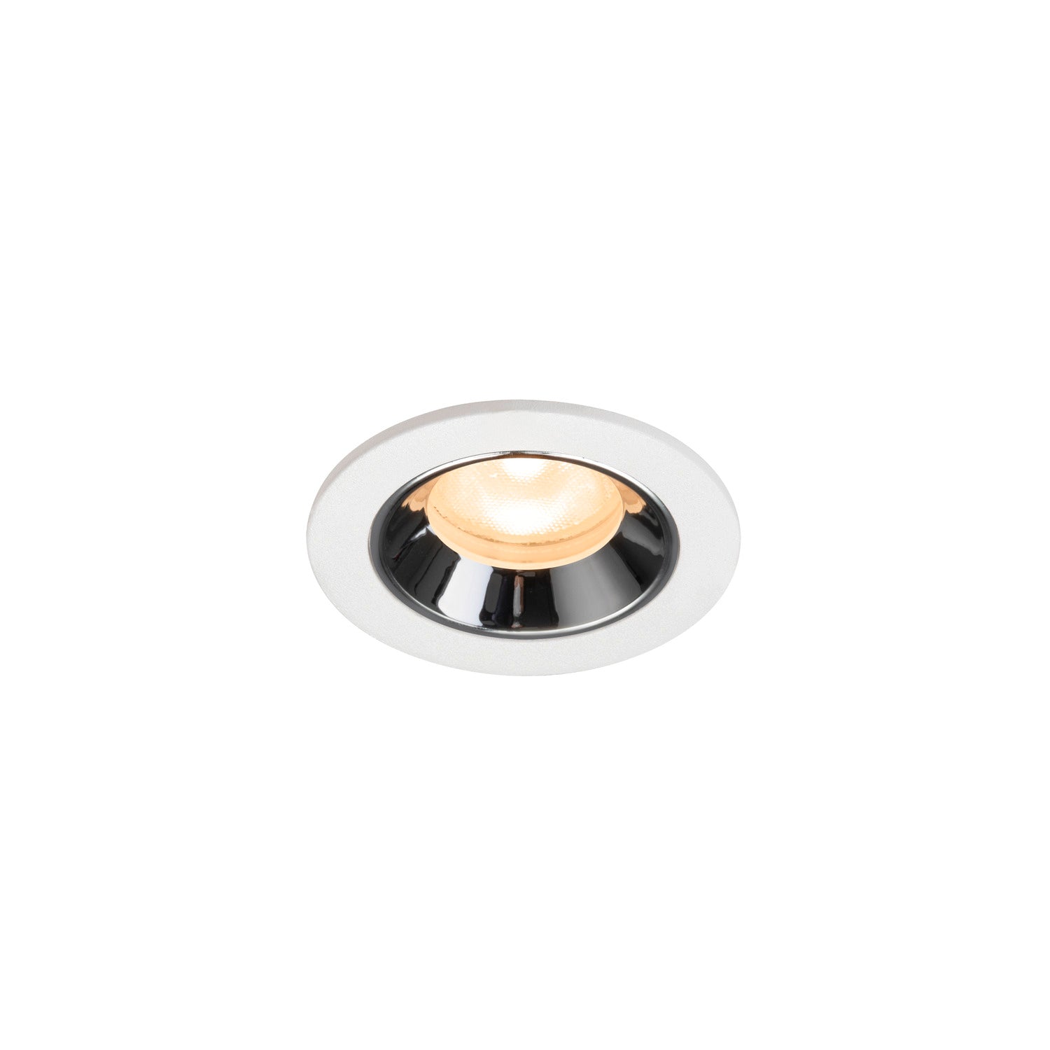 NUMINOS® XS, luminária para encastrar no teto, brance/cromada 2700 K 55°