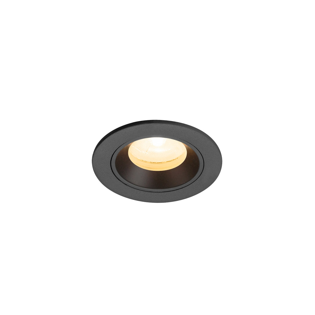 NUMINOS® XS, luminária de teto embutida, 3000 K, 20°, IP20, redonda, preta