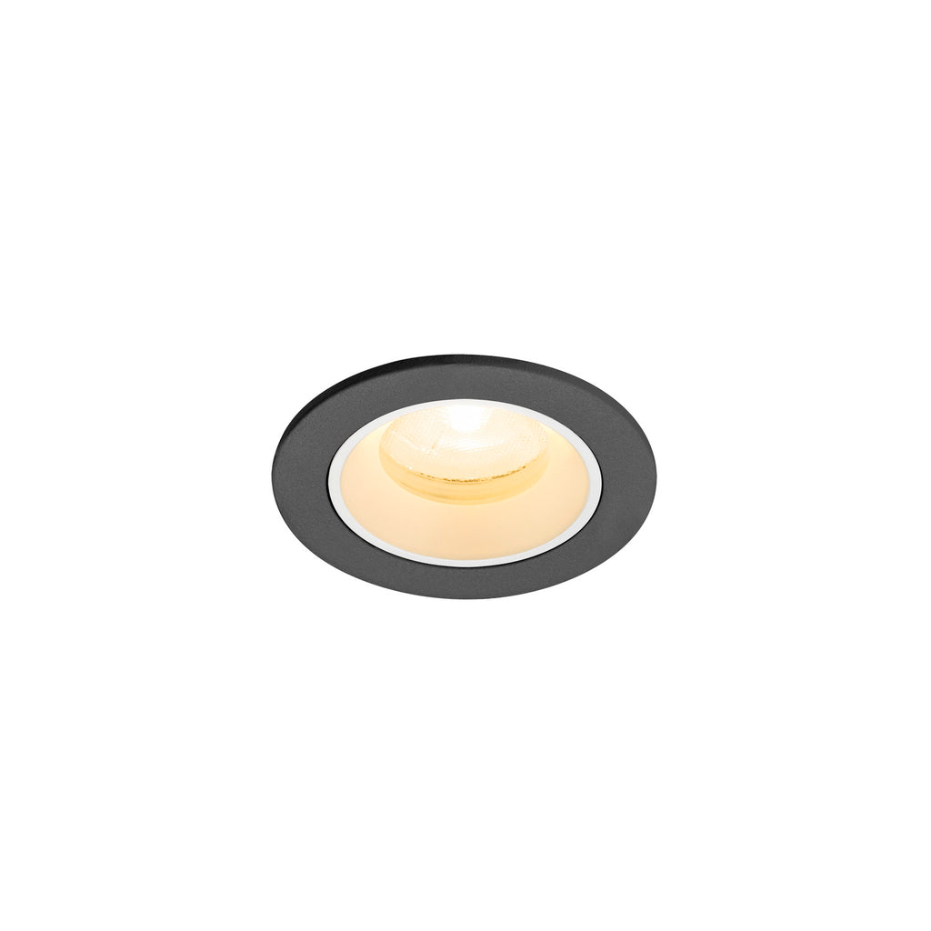 NUMINOS® XS, luminária de teto embutida, 3000 K, 20°, IP20, redonda, preto / branco