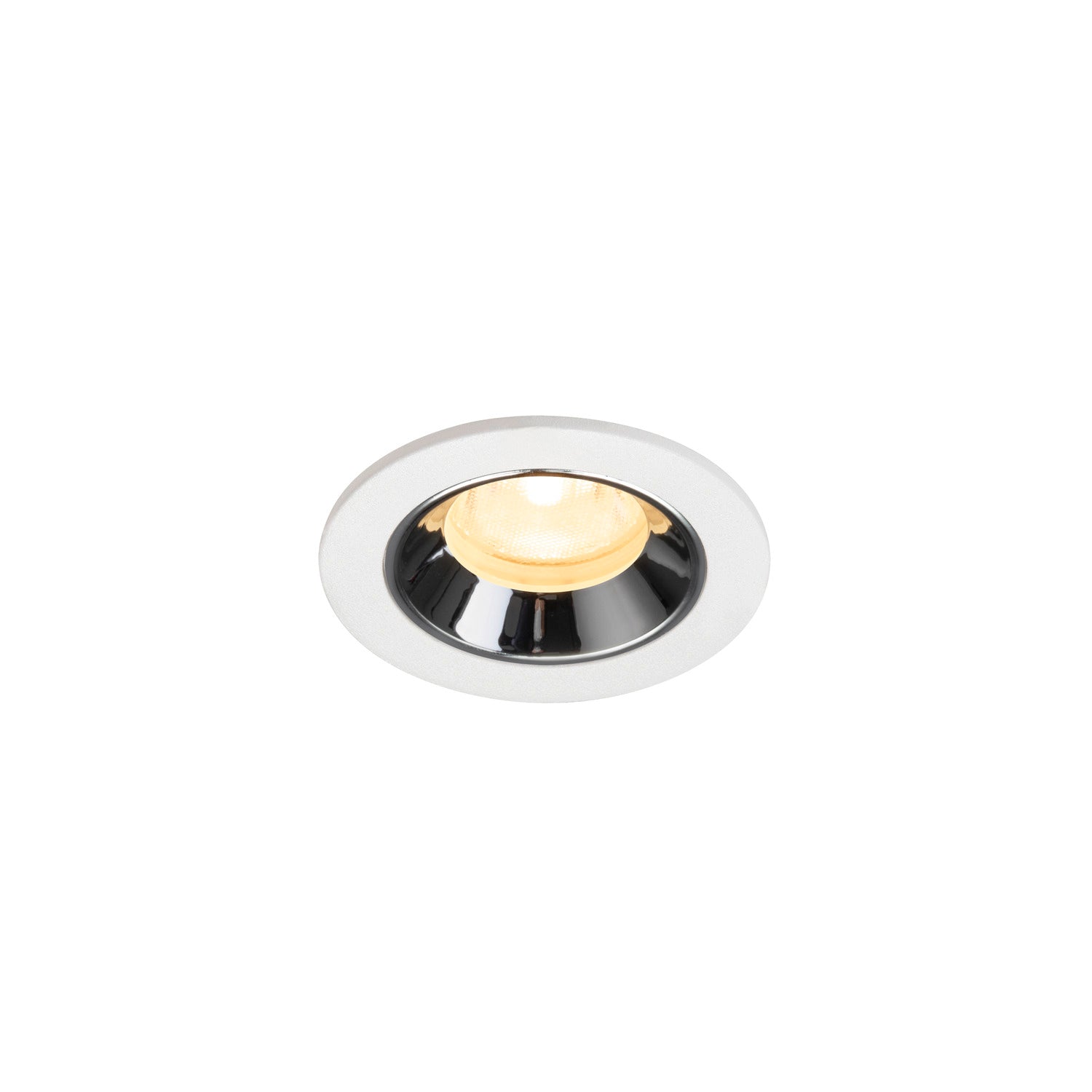 NUMINOS® XS, luminária para encastrar no teto, brance/cromada 3000 K 40°