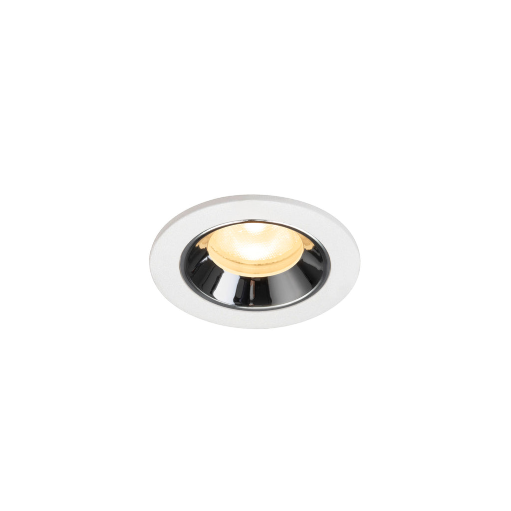 NUMINOS® XS, luminária para encastrar no teto, brance/cromada 3000 K 55°
