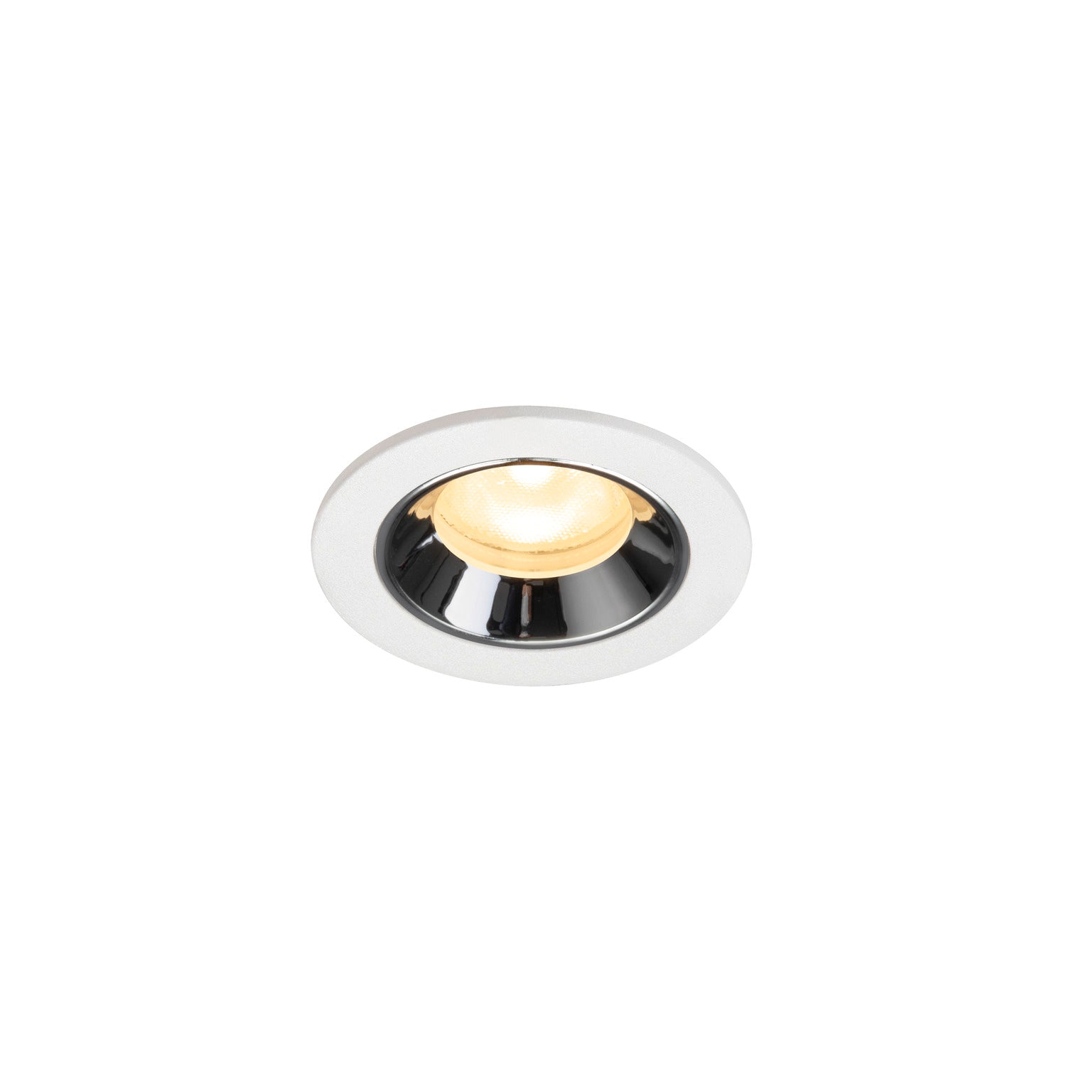 NUMINOS® XS, luminária para encastrar no teto, brance/cromada 3000 K 55°