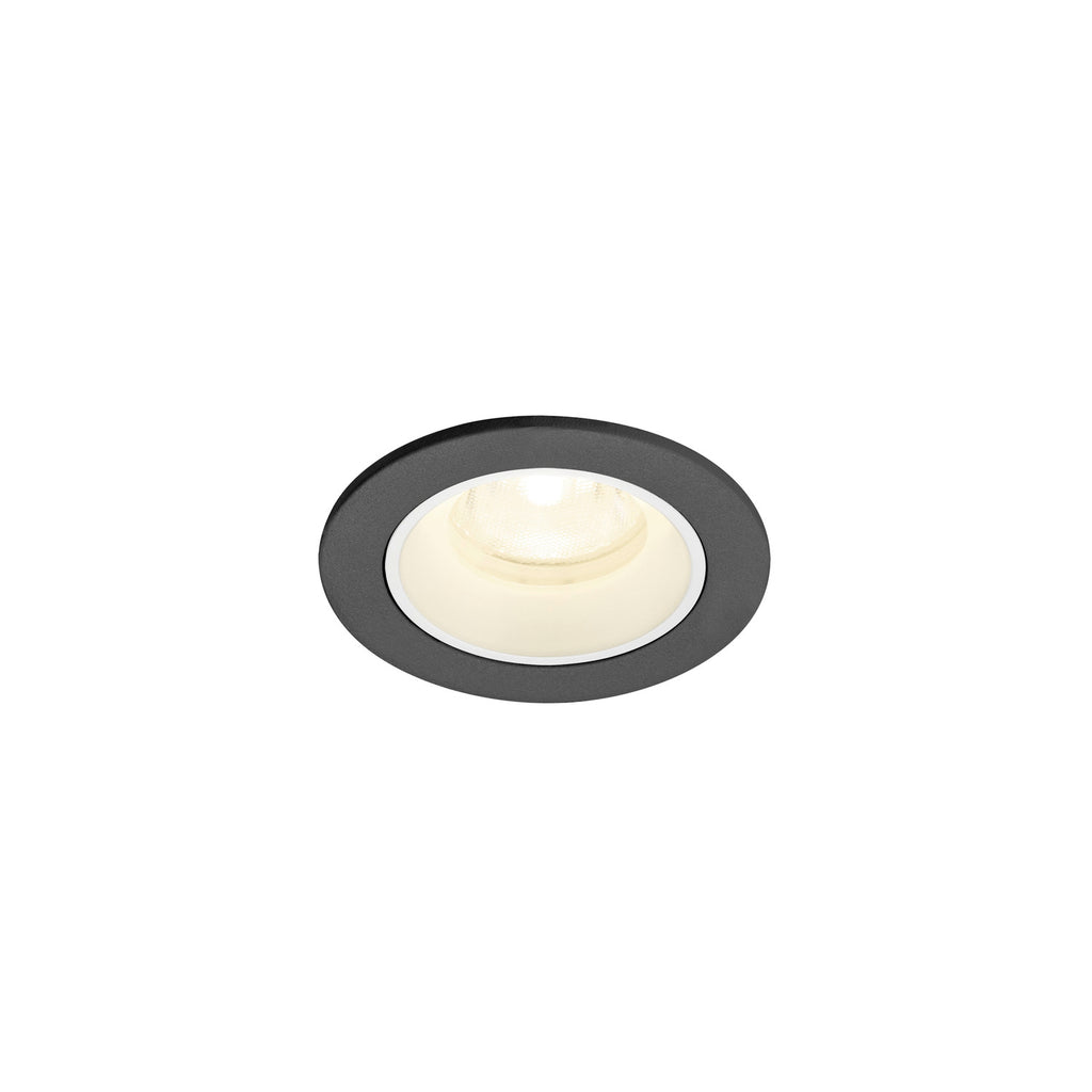 NUMINOS® XS, luminária de teto embutida, 4000 K, 40°, IP20, redonda, preto / branco