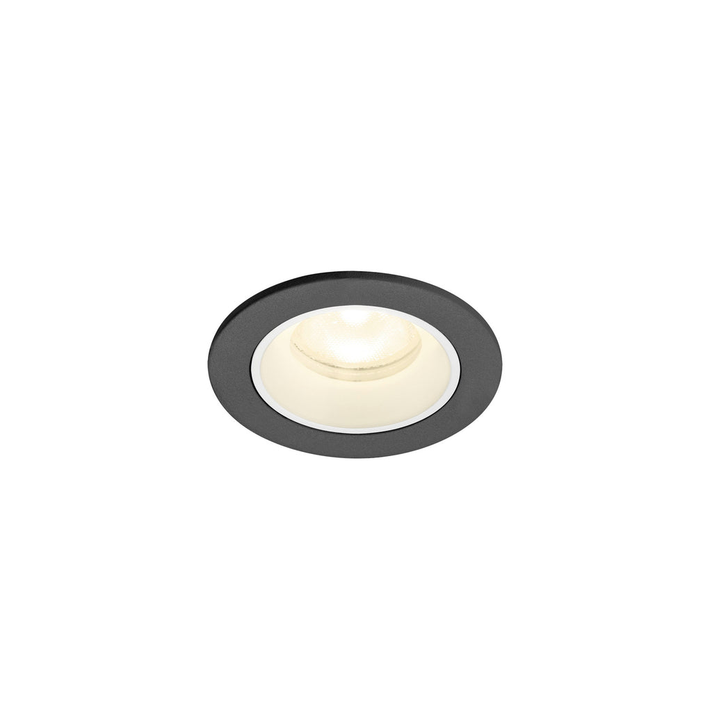 NUMINOS® XS, luminária de teto embutida, 4000 K, 55°, IP20, redonda, preto / branco