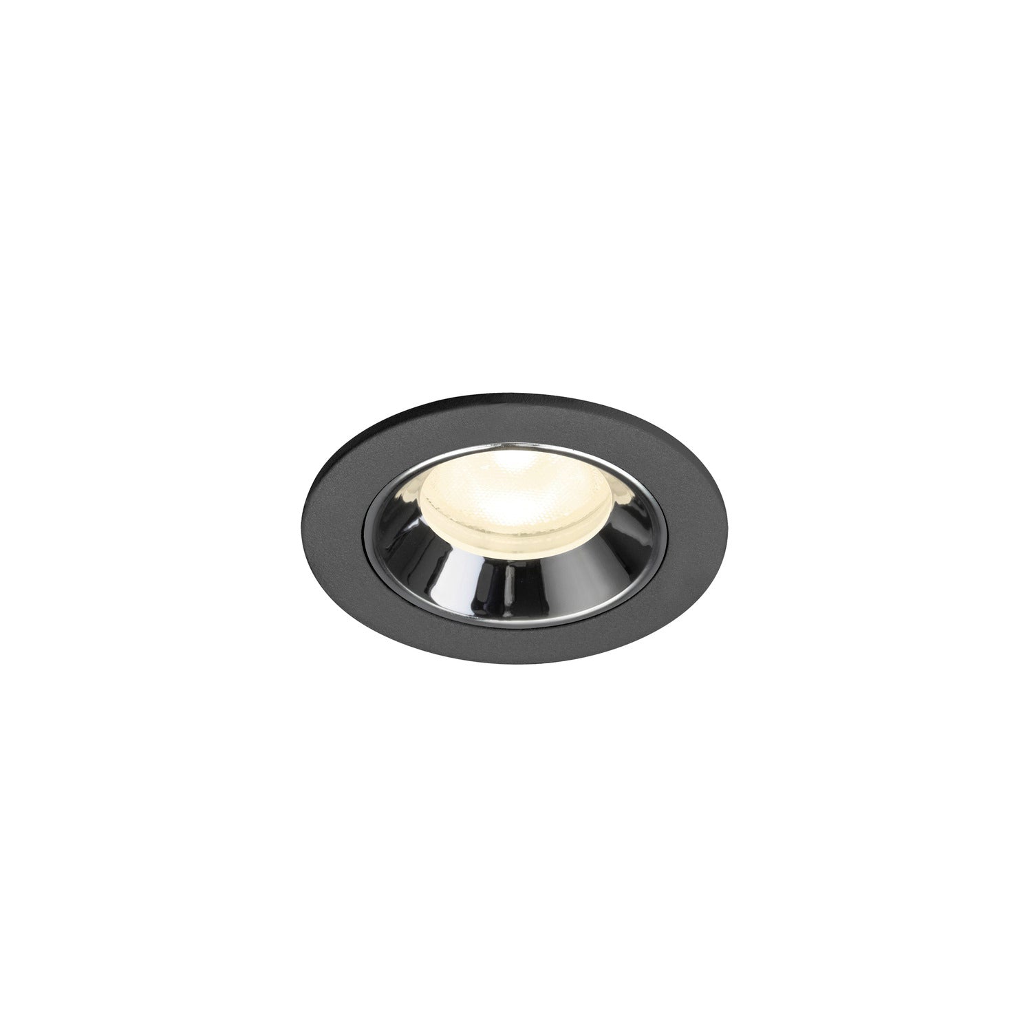 NUMINOS® XS, luminária para encastrar no teto, preta/cromada 4000 K 55°