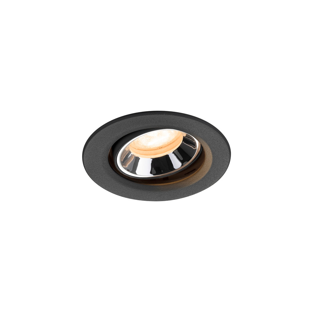 NUMINOS® MOVE XS, luminária para encastrar no teto, preta/cromada 2700 K 55°