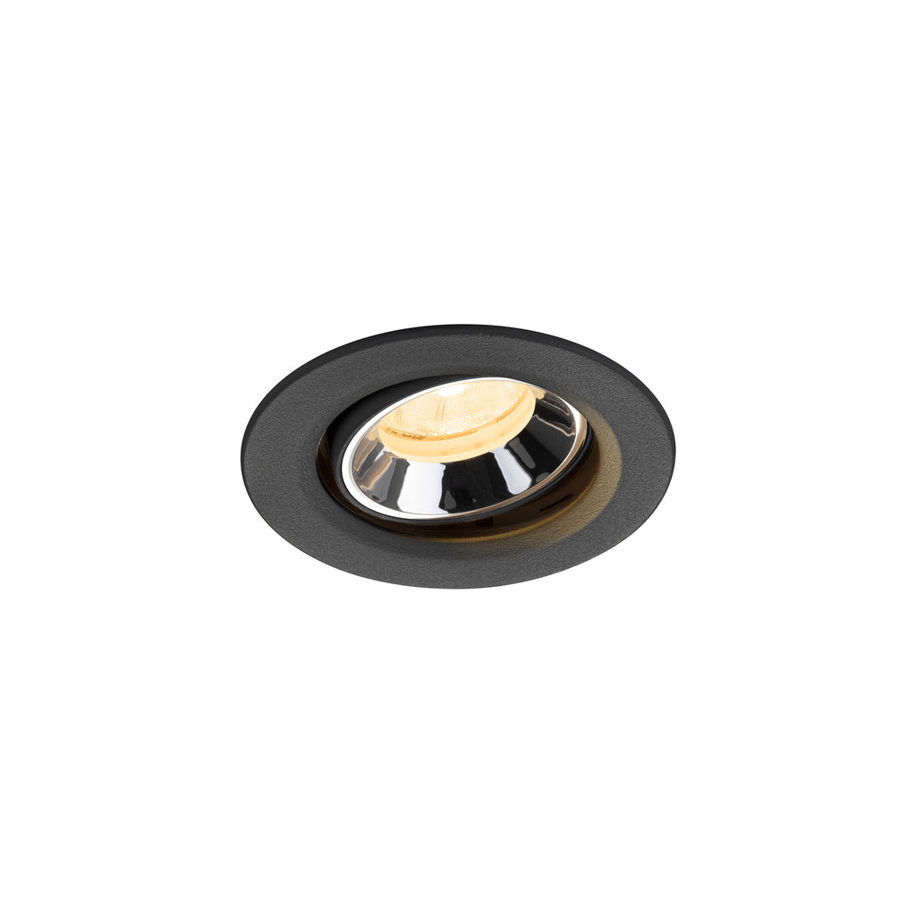 NUMINOS® MOVE XS, luminária para encastrar no teto, preta/cromada 3000 K 20°