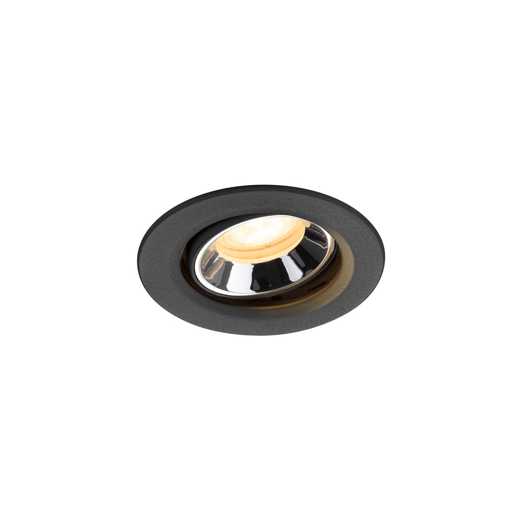 NUMINOS® MOVE XS, luminária para encastrar no teto, preta/cromada 3000 K 55°