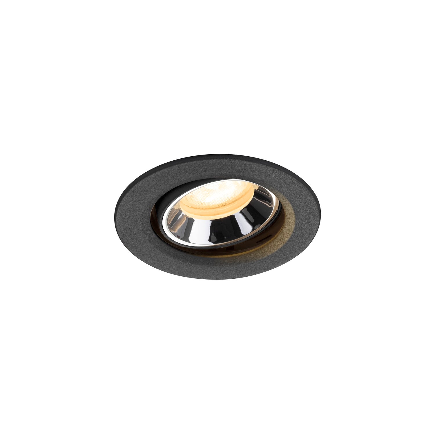 NUMINOS® MOVE XS, luminária para encastrar no teto, preta/cromada 3000 K 55°