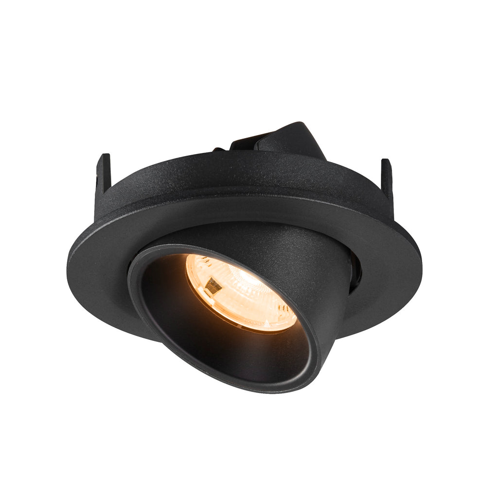 NUMINOS® GIMBLE S, Luminária de teto embutida, 2700 K, 20°, IP20, redonda, preta