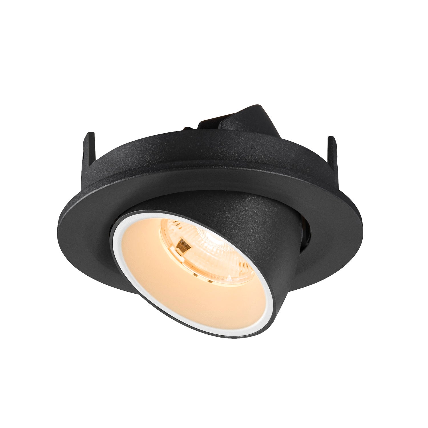 NUMINOS® GIMBLE S, Luminária de teto embutida, 2700 K, 20°, IP20, redonda, preto / branco