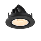 NUMINOS® GIMBLE S, Luminária de teto embutida, 2700 K, 40°, IP20, redonda, preto / branco
