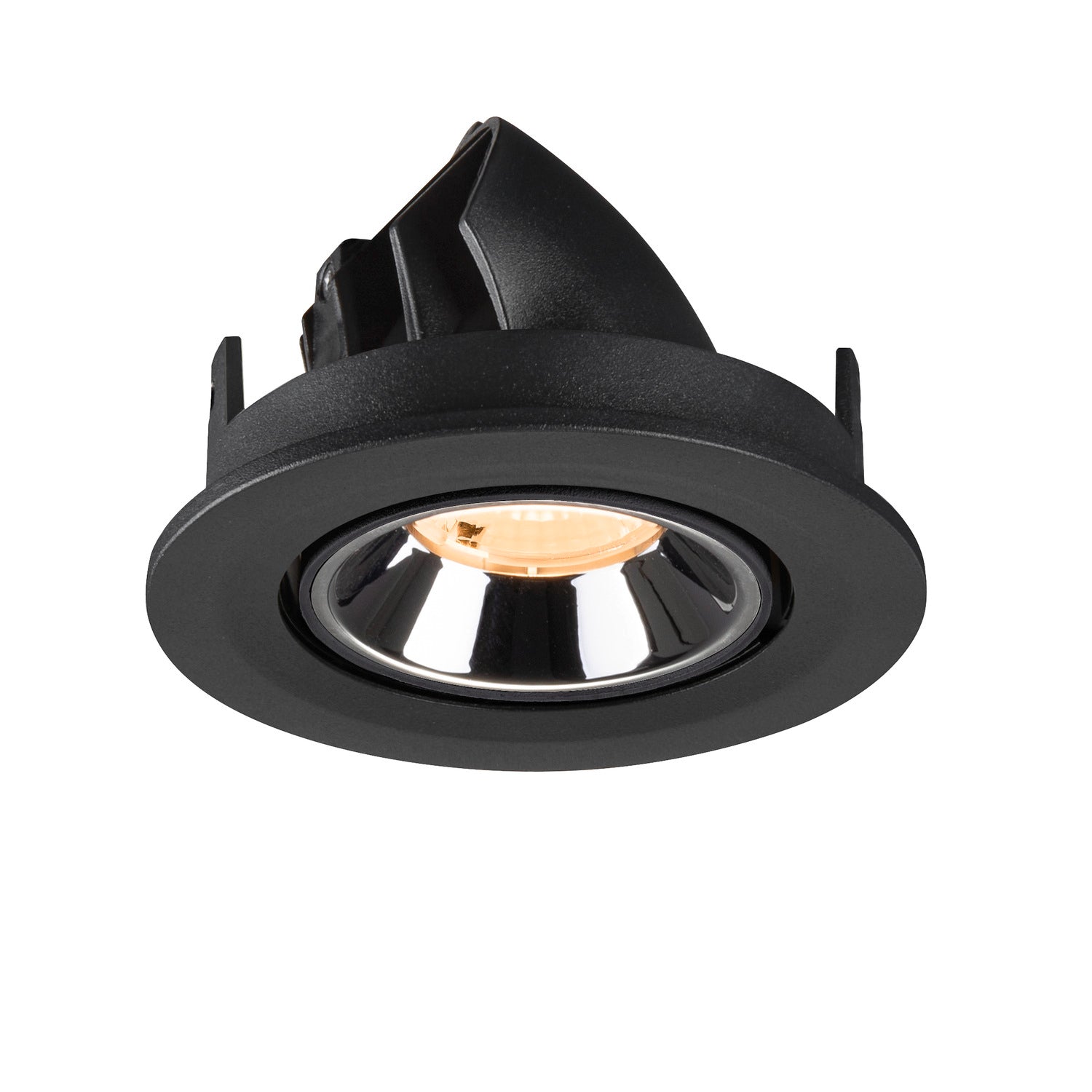 NUMINOS® GIMBLE S, luminária para encastrar no teto, preta/cromada 2700 K 40°
