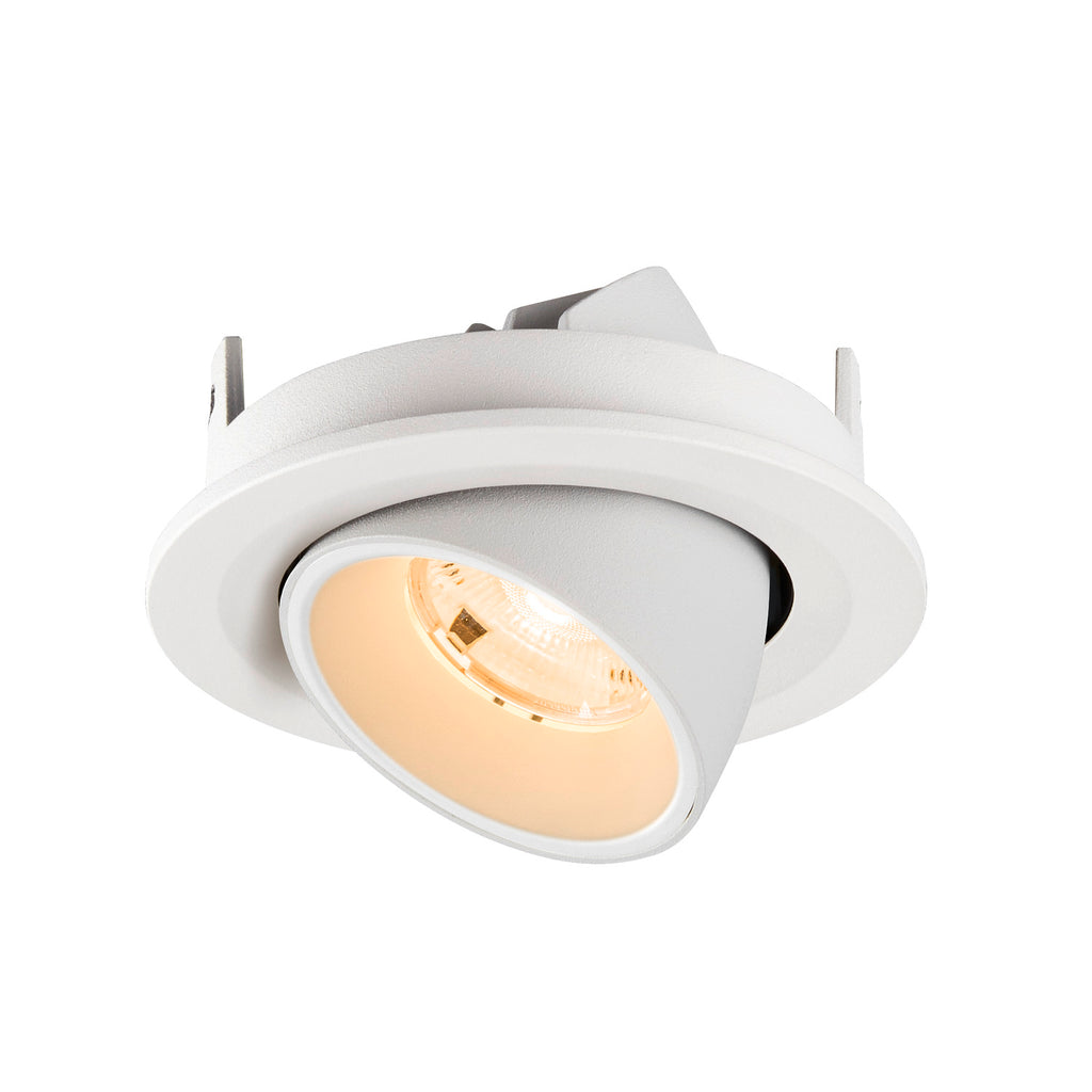 NUMINOS® GIMBLE S, Luminária de teto embutida, 2700 K, 20°, IP20, redonda, branca