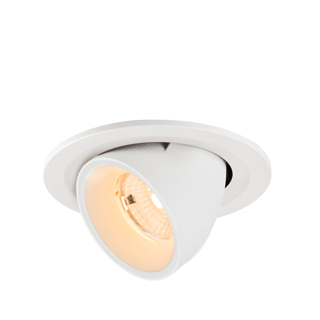 NUMINOS® GIMBLE S, Luminária de teto embutida, 2700 K, 55°, IP20, redonda, branca