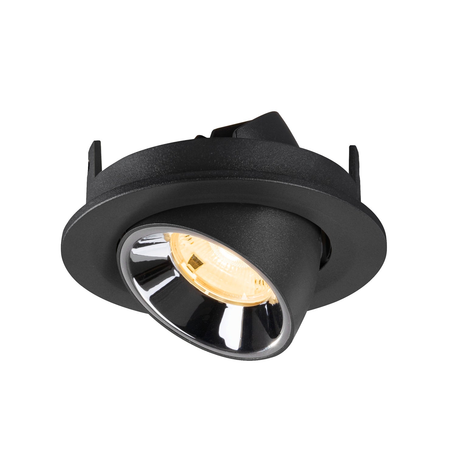 NUMINOS® GIMBLE S, luminária para encastrar no teto, preta/cromada 3000 K 20°
